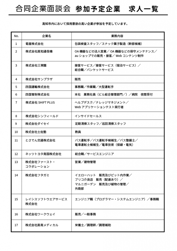 合同企業面談会